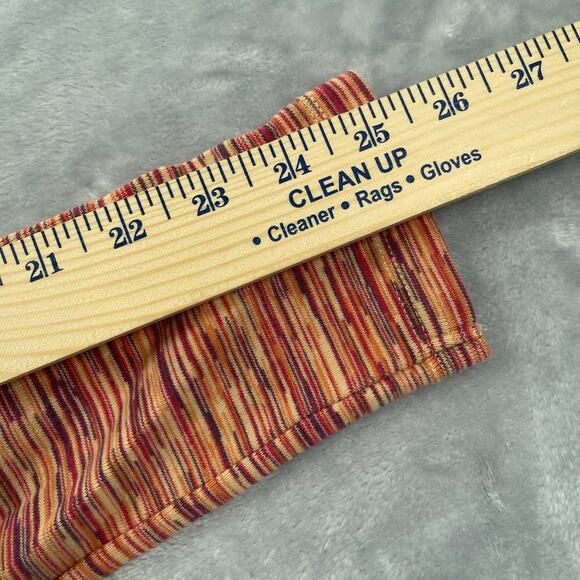 Lucky Brand Top Womens XL Orange Red Stripe Cotton Lace Up Neck Cuffs Y2K - Picture 9 of 16